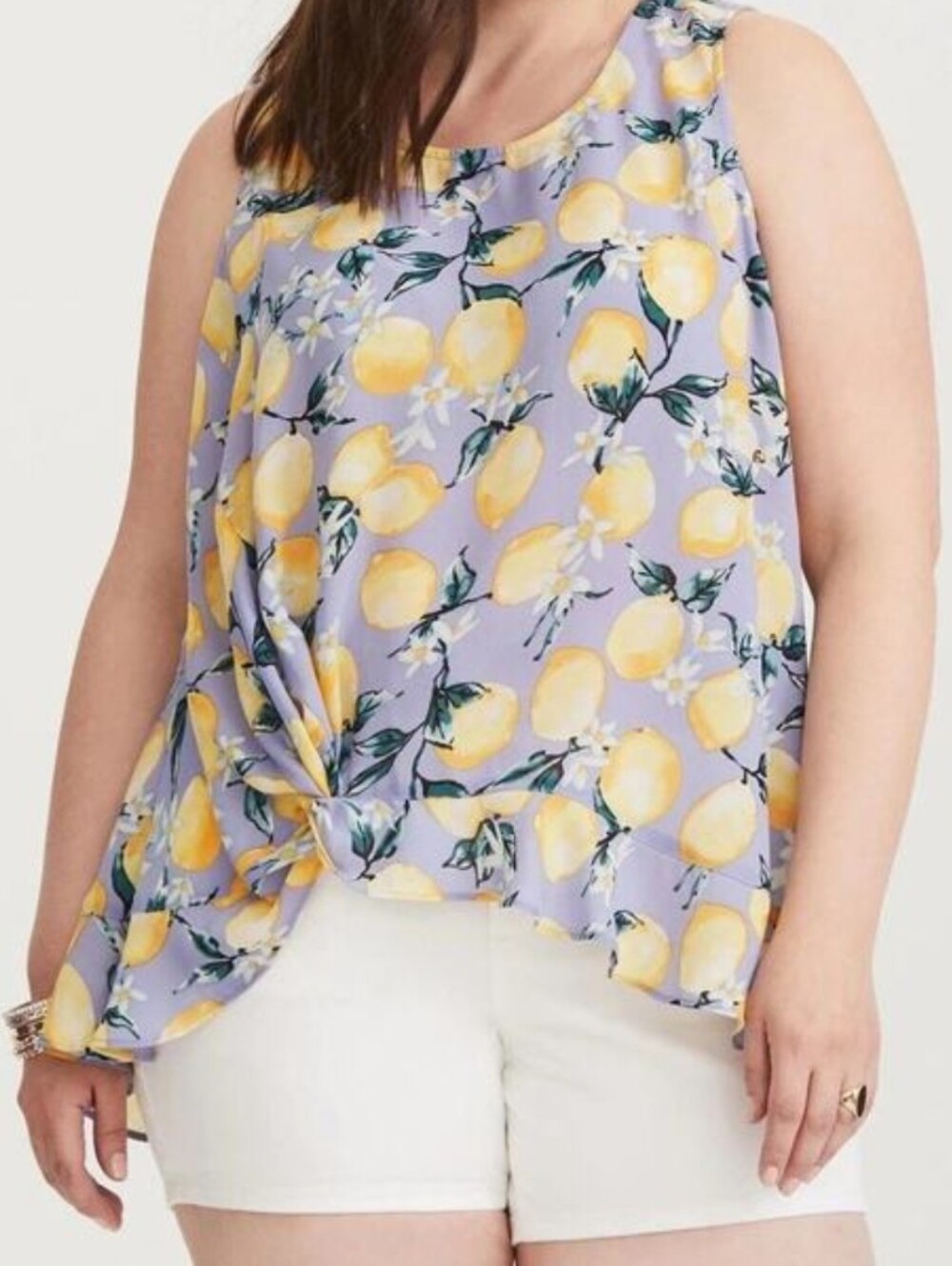 torrid Lavender Lemon Print Twist-Front Camisole